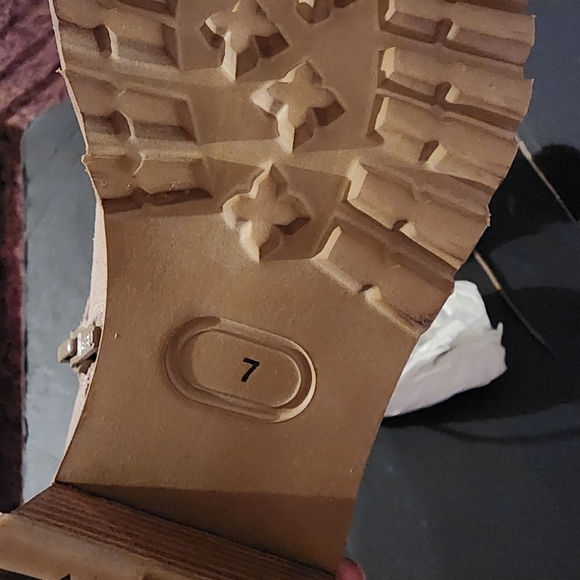 Seychelles Irresistible Lace Up / Zip Leather Combat Boots Size 7 in Sand NEW - Picture 8 of 9